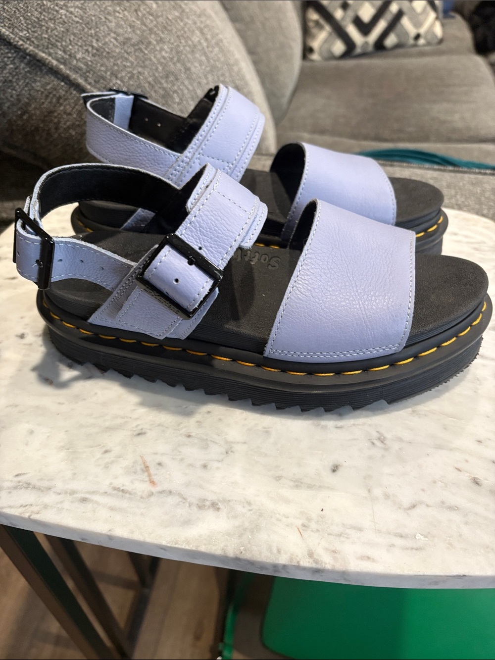 Lavender dr. Martens Leather Sandals